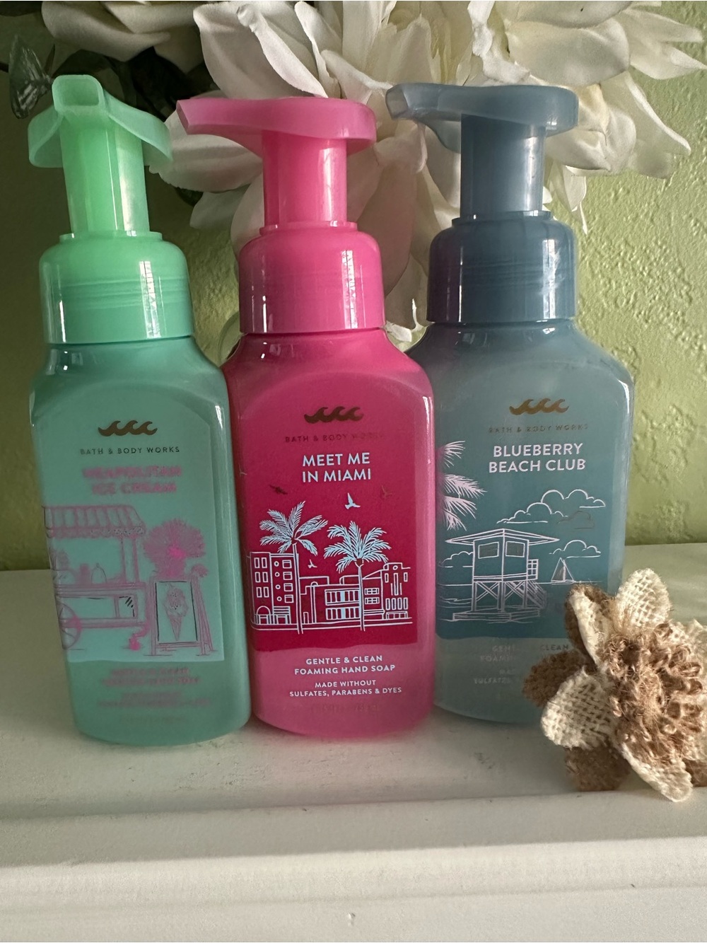 Bath & Body Works Trio Foaming Hand Soaps - Pink, Mint & Blue